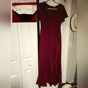 Altar'd State Deep Red Maxi Dress
